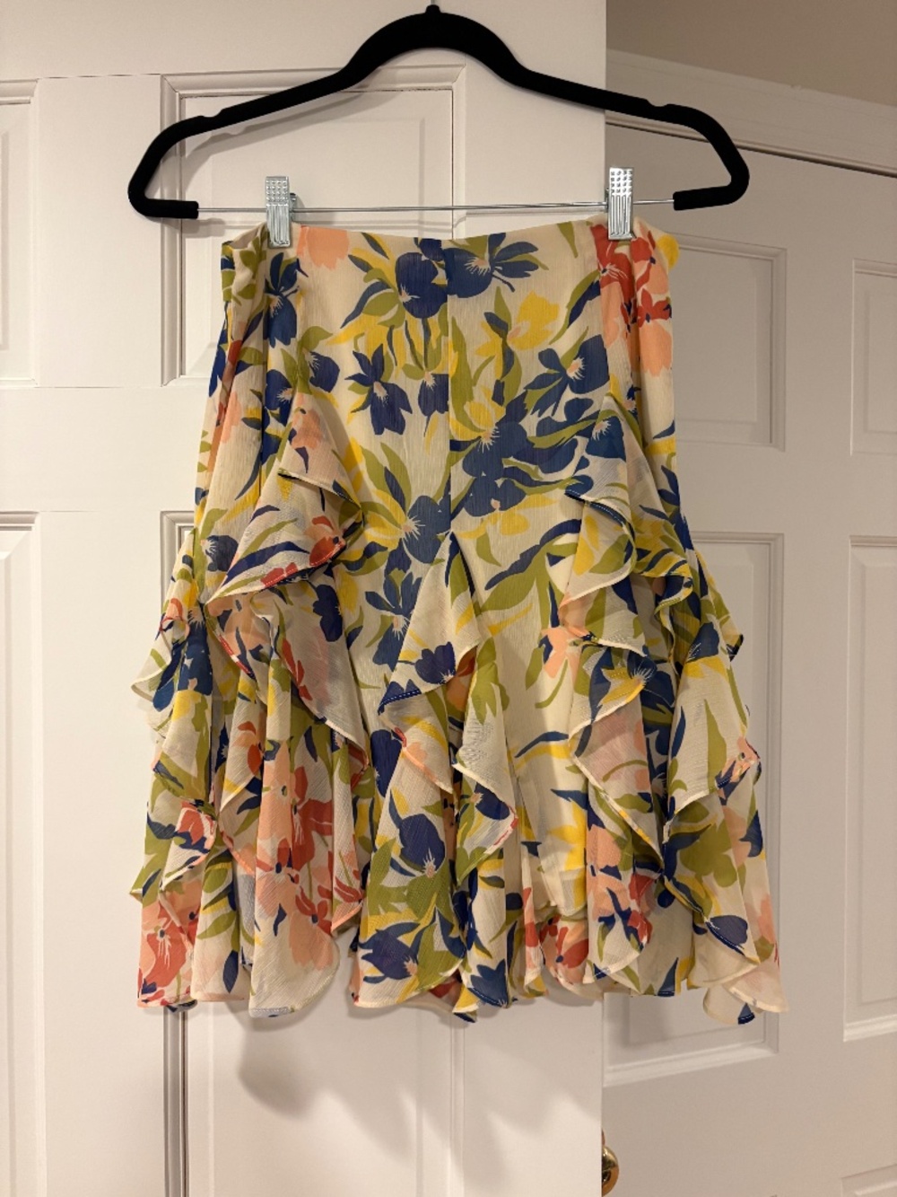 Ralph Lauren floral ruffled georgette skirt EUC